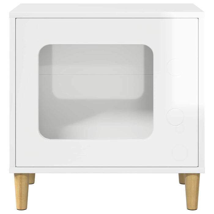 Casa pentru pisici Alb Lucios 51 x 30 x 52 cm Lemn compozit - WALTI WALTI
