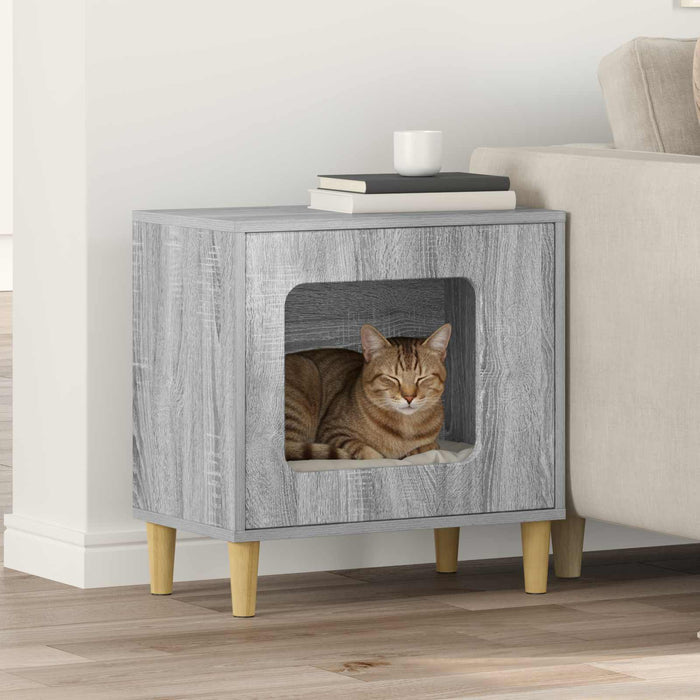 Casa pentru pisici Gri Sonoma 51 x 30 x 52 cm Lemn compozit - WALTI WALTI