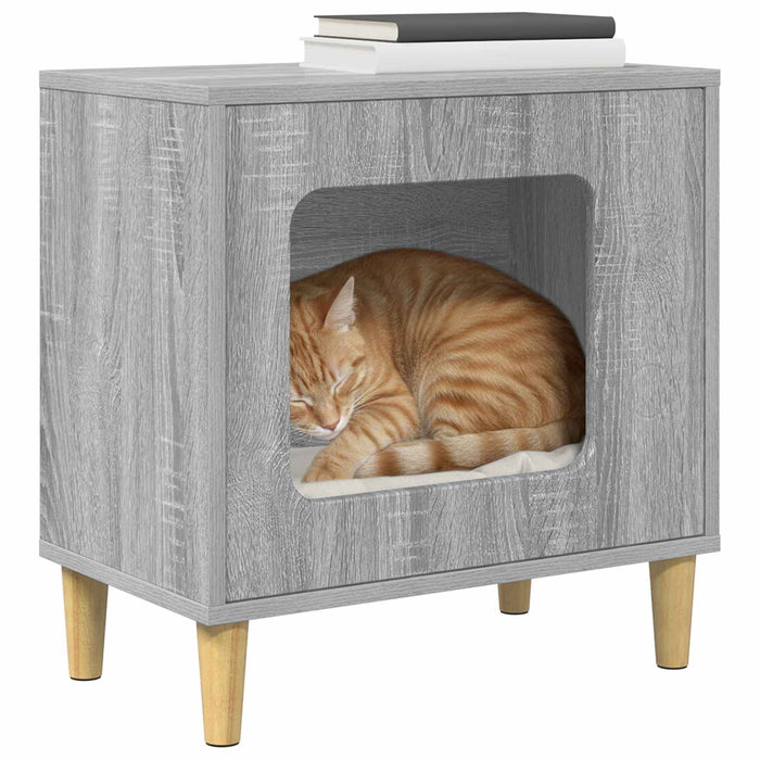 Casa pentru pisici Gri Sonoma 51 x 30 x 52 cm Lemn compozit - WALTI WALTI