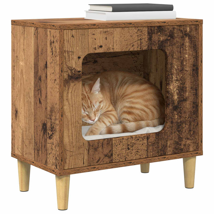 Casa pentru pisici Lemn vechi 51 x 30 x 52 cm Lemn compozit - WALTI WALTI