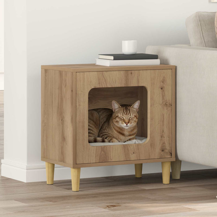 Casa pentru pisici Stejar artizanal 51 x 30 x 52 cm - WALTI WALTI