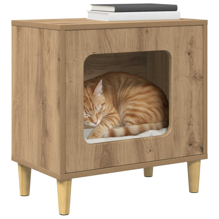 Casa pentru pisici Stejar artizanal 51 x 30 x 52 cm - WALTI WALTI