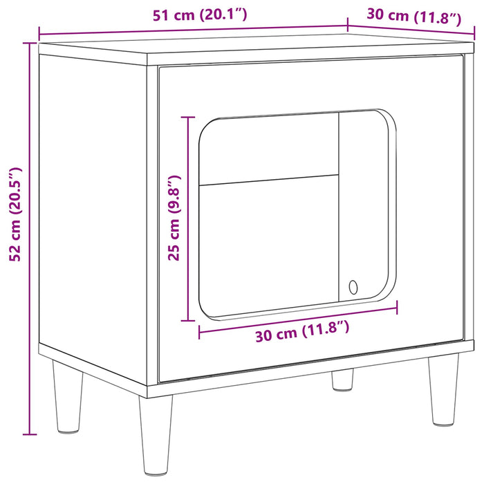 Casa pentru pisici Stejar artizanal 51 x 30 x 52 cm - WALTI WALTI