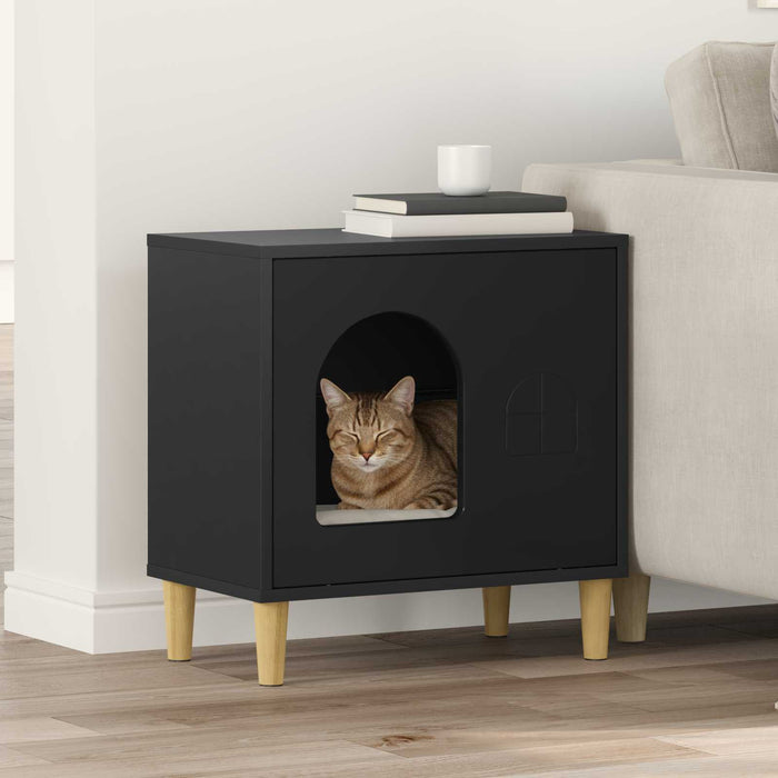 Casa pentru pisici Negru 51 x 30 x 52 cm Lemn compozit - WALTI WALTI