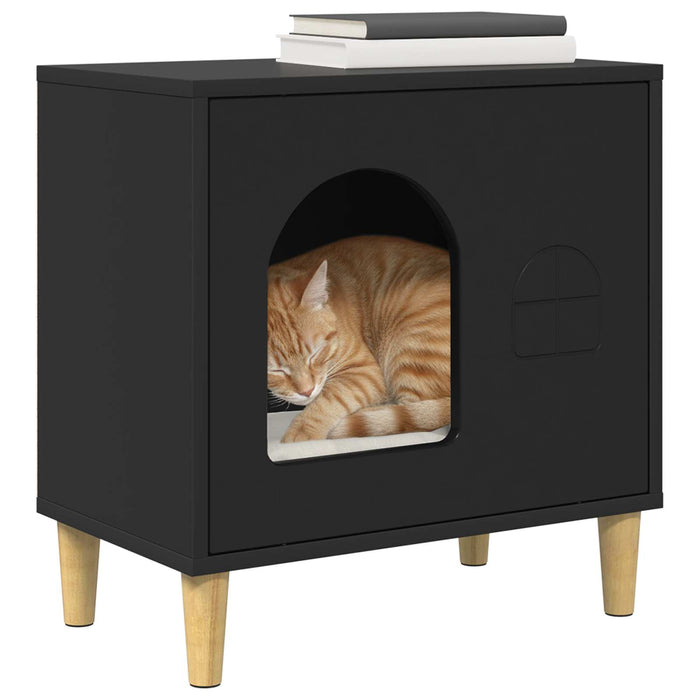 Casa pentru pisici Negru 51 x 30 x 52 cm Lemn compozit - WALTI WALTI