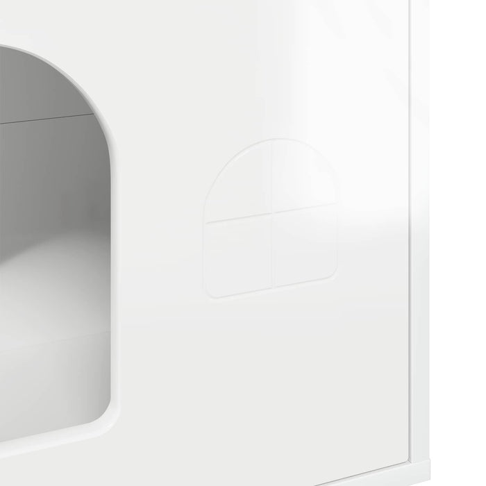 Casa pentru pisici Alb Lucios 51 x 30 x 52 cm Lemn compozit - WALTI WALTI