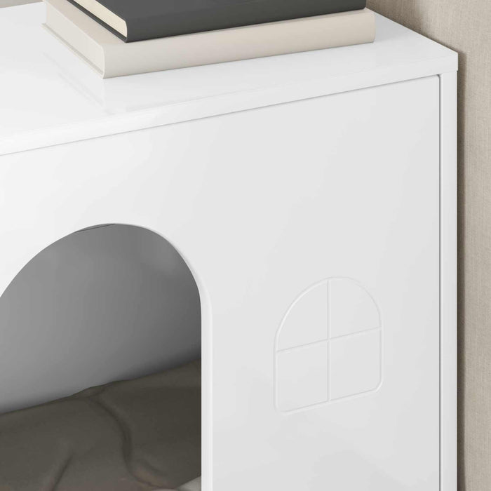 Casa pentru pisici Alb Lucios 51 x 30 x 52 cm Lemn compozit - WALTI WALTI