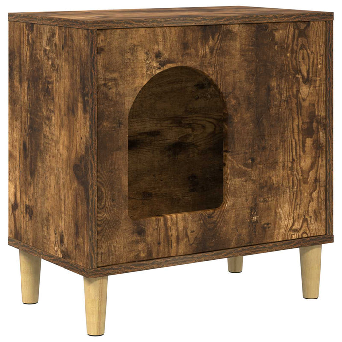 Casa pentru pisici Stejar fumuriu 51 x 30 x 52 cm Lemn compozit - WALTI WALTI
