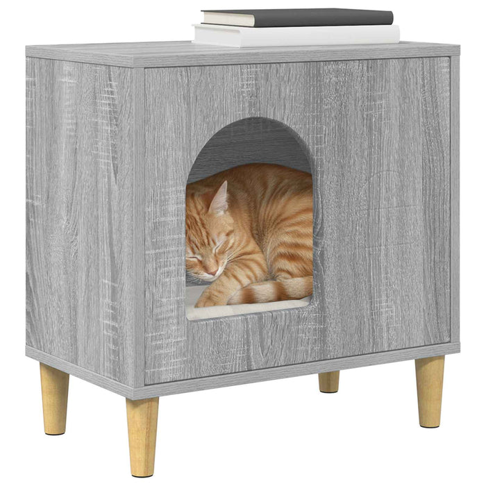 Casa pentru pisici Gri Sonoma 51 x 30 x 52 cm Lemn compozit - WALTI WALTI