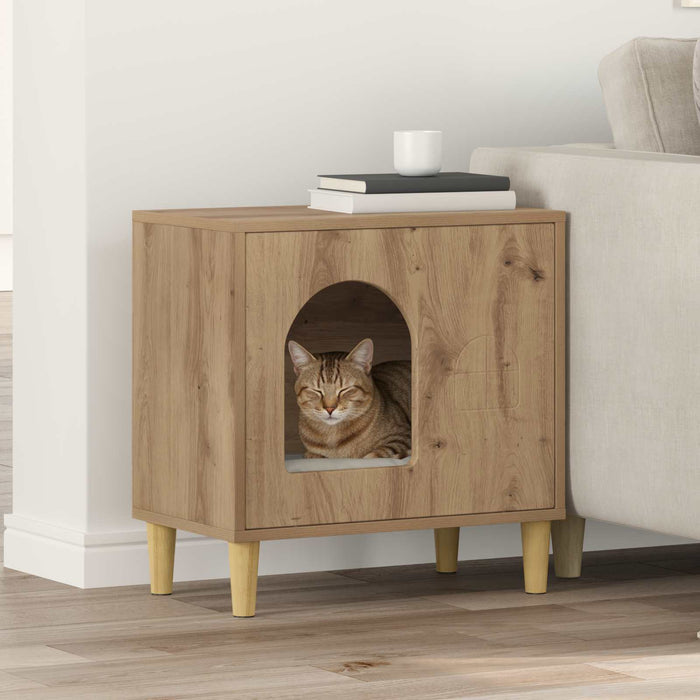 Casa pentru pisici Stejar artizanal 51 x 30 x 52 cm - WALTI WALTI