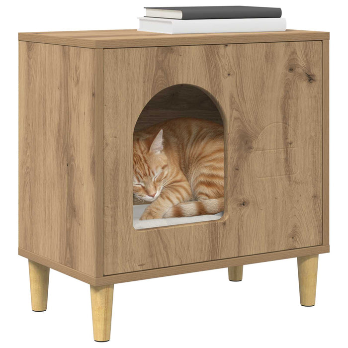 Casa pentru pisici Stejar artizanal 51 x 30 x 52 cm - WALTI WALTI