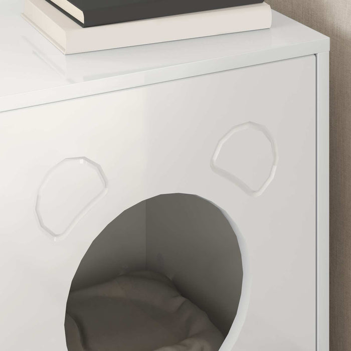 Casa pentru pisici Alb Lucios 42,5 x 40 x 53 cm Lemn compozit - WALTI WALTI
