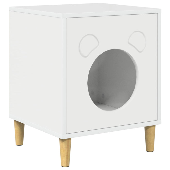 Casa pentru pisici Alb Lucios 42,5 x 40 x 53 cm Lemn compozit - WALTI WALTI