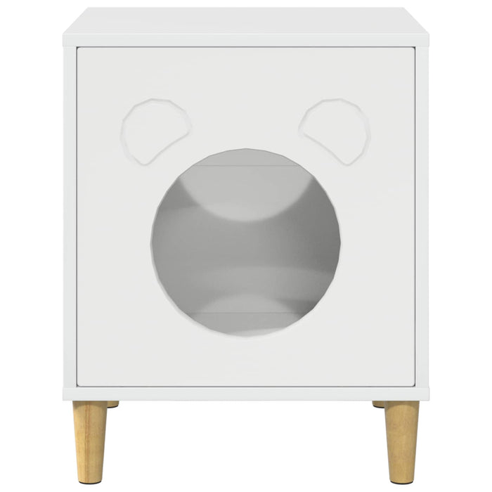 Casa pentru pisici Alb Lucios 42,5 x 40 x 53 cm Lemn compozit - WALTI WALTI