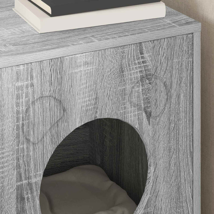 Casa pentru pisici Gri Sonoma 42,5 x 40 x 53 cm Lemn compozit - WALTI WALTI