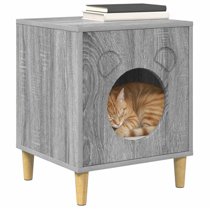 Casa pentru pisici Gri Sonoma 42,5 x 40 x 53 cm Lemn compozit - WALTI WALTI