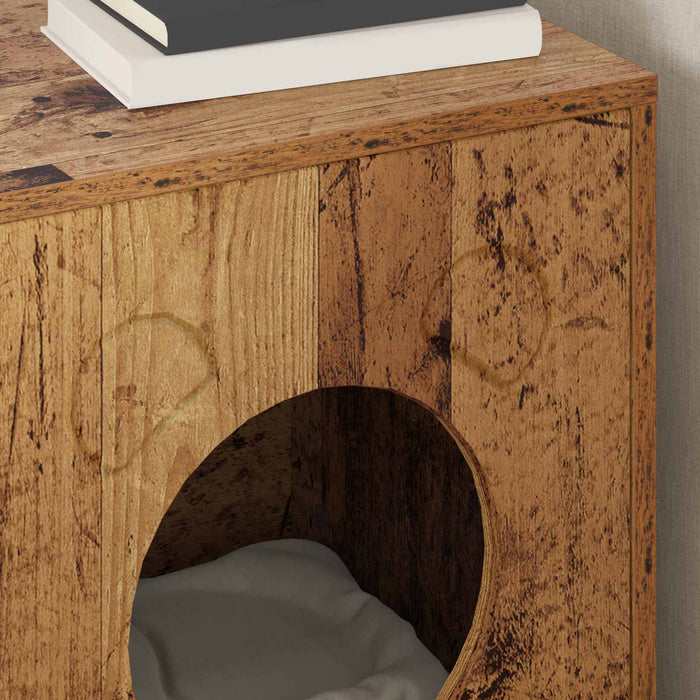 Casa pentru pisici Lemn vechi 42,5 x 40 x 53 cm Lemn compozit - WALTI WALTI
