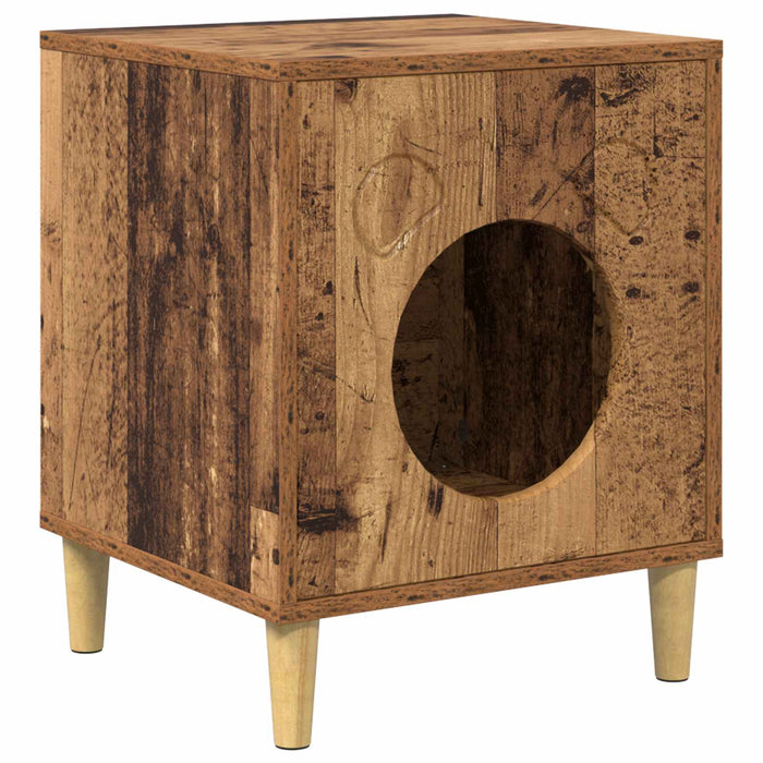 Casa pentru pisici Lemn vechi 42,5 x 40 x 53 cm Lemn compozit - WALTI WALTI
