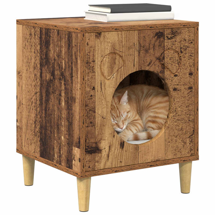 Casa pentru pisici Lemn vechi 42,5 x 40 x 53 cm Lemn compozit - WALTI WALTI