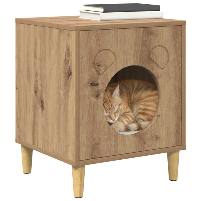 Casa pentru pisici Stejar artizanal 42,5 x 40 x 53 cm - WALTI WALTI