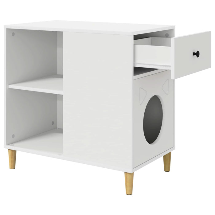 Casa pentru pisici Alb 72 x 42.5 x 70 cm Lemn compozit - WALTI WALTI