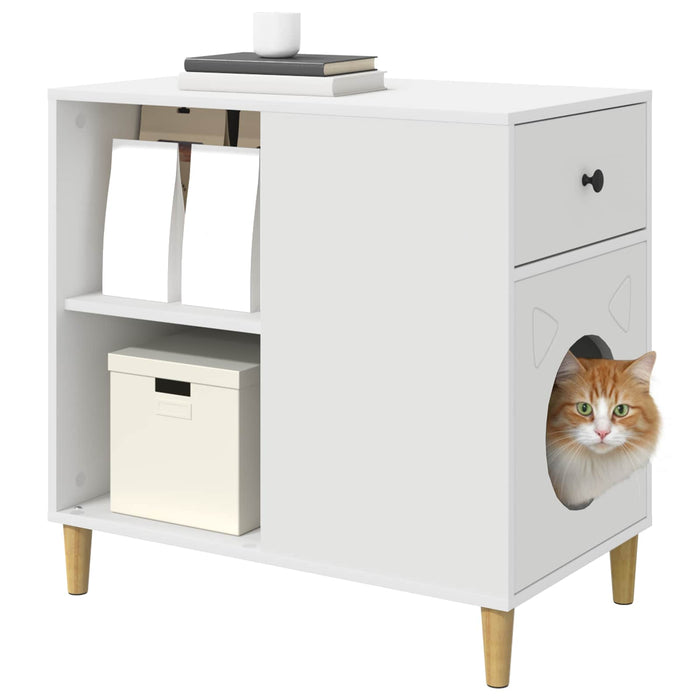 Casa pentru pisici Alb 72 x 42.5 x 70 cm Lemn compozit - WALTI WALTI