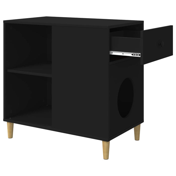 Casa pentru pisici Negru 72 x 42.5 x 70 cm Lemn compozit - WALTI WALTI
