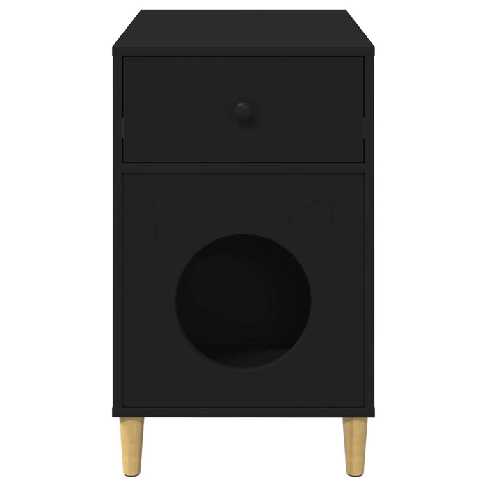 Casa pentru pisici Negru 72 x 42.5 x 70 cm Lemn compozit - WALTI WALTI