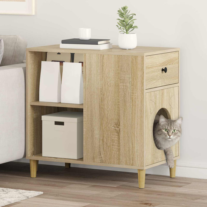 Casa pentru pisici Sonoma 72 x 42.5 x 70 cm Lemn compozit - WALTI WALTI