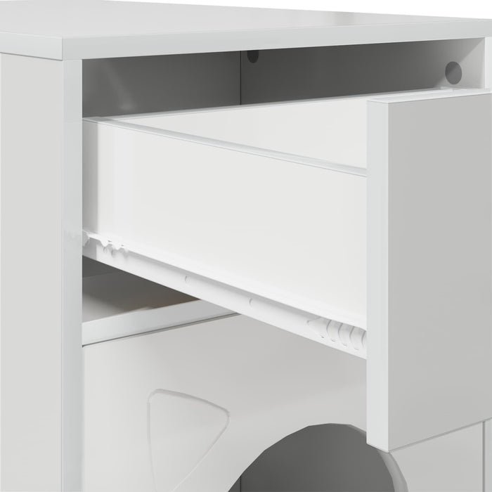 Casa pentru pisici Alb Lucios 72 x 42.5 x 70 cm Lemn compozit - WALTI WALTI