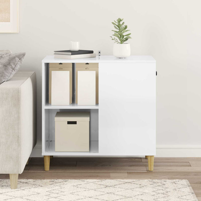Casa pentru pisici Alb Lucios 72 x 42.5 x 70 cm Lemn compozit - WALTI WALTI