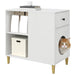 Casa pentru pisici Alb Lucios 72 x 42.5 x 70 cm Lemn compozit - WALTI WALTI