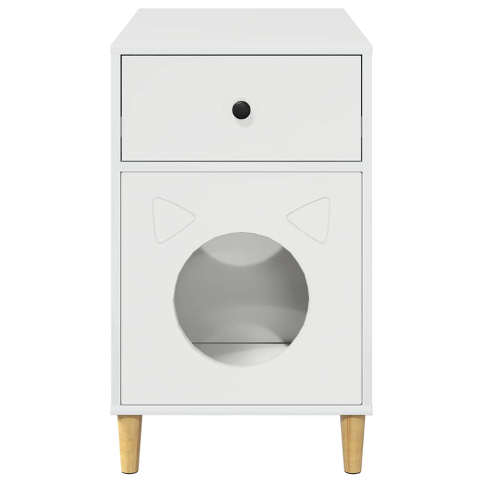 Casa pentru pisici Alb Lucios 72 x 42.5 x 70 cm Lemn compozit - WALTI WALTI