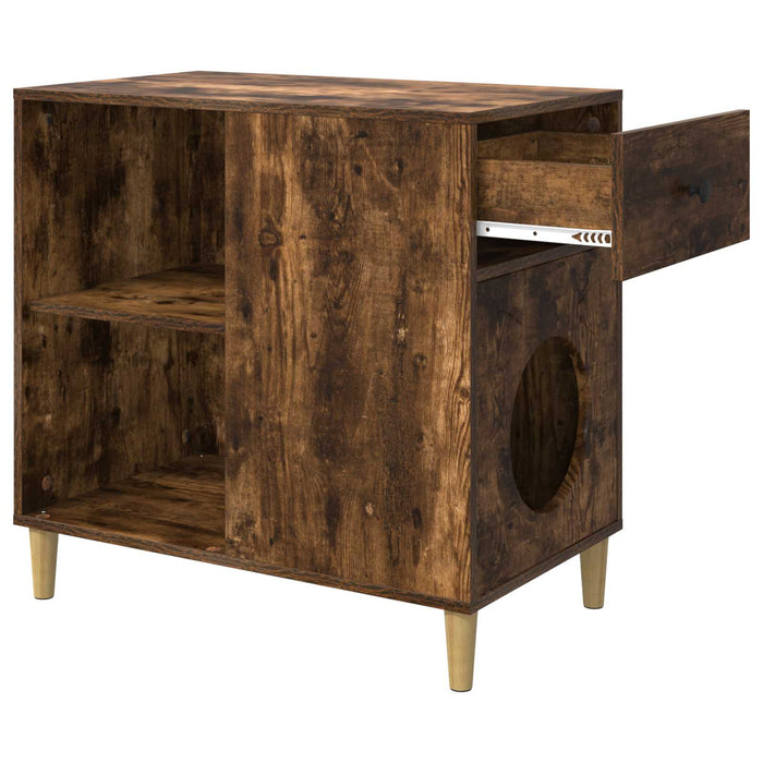 Casa pentru pisici Stejar fumuriu 72 x 42.5 x 70 cm - WALTI WALTI