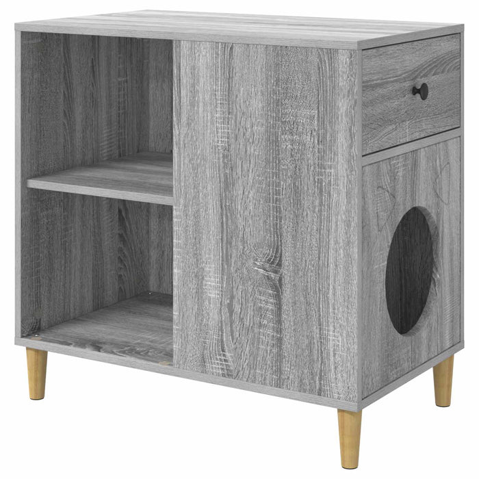Casa pentru pisici Gri Sonoma 72 x 42.5 x 70 cm Lemn compozit - WALTI WALTI