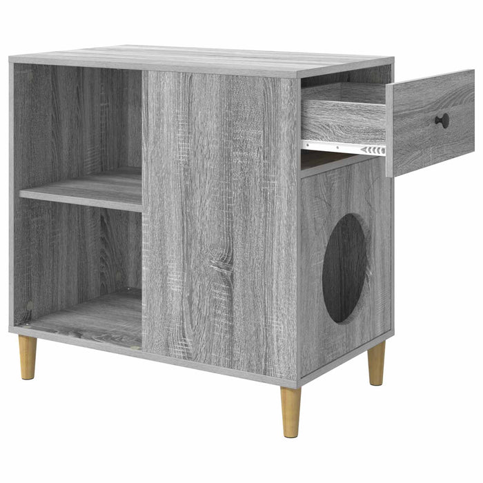 Casa pentru pisici Gri Sonoma 72 x 42.5 x 70 cm Lemn compozit - WALTI WALTI