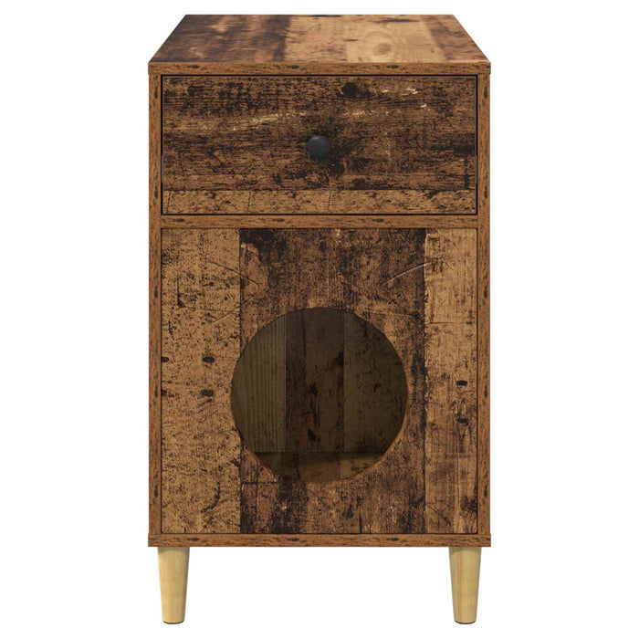 Casa pentru pisici Lemn vechi 72 x 42.5 x 70 cm Lemn compozit - WALTI WALTI