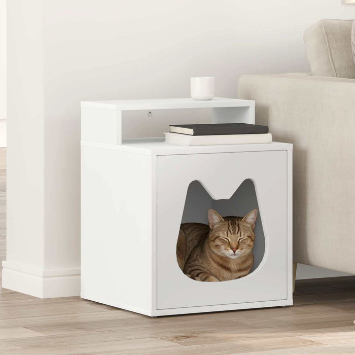 Casa pentru pisici Alb 42,5 x 40 x 53,5 cm Lemn compozit - WALTI WALTI