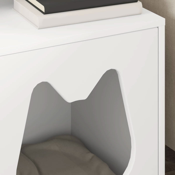 Casa pentru pisici Alb 42,5 x 40 x 53,5 cm Lemn compozit - WALTI WALTI