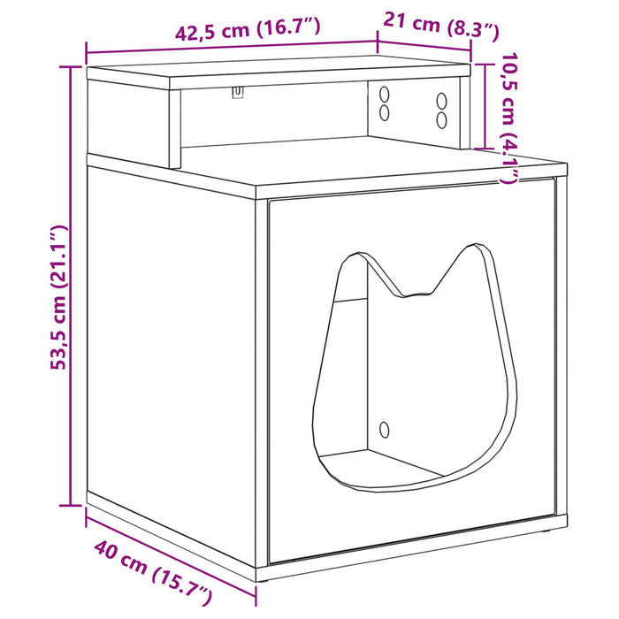 Casa pentru pisici Sonoma 42,5 x 40 x 53,5 cm Lemn compozit - WALTI WALTI