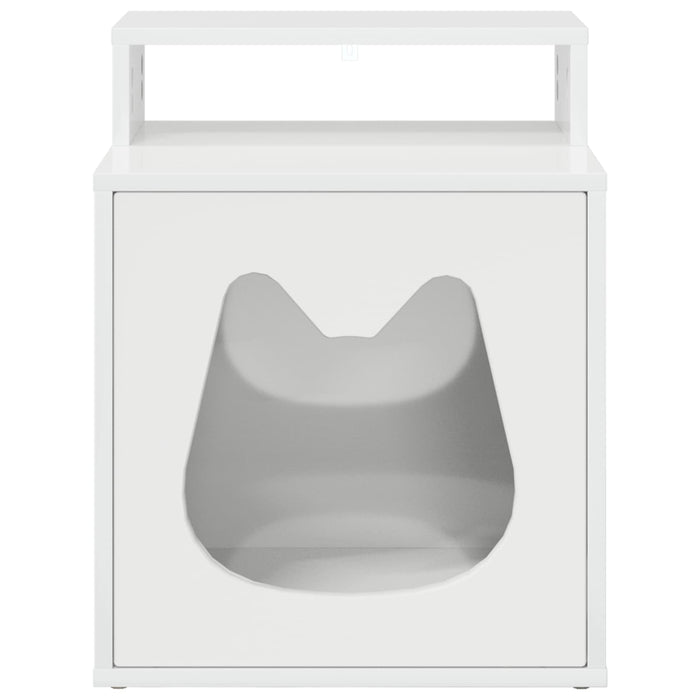 Casa pentru pisici Alb Lucios 42,5 x 40 x 53,5 cm Lemn compozit - WALTI WALTI