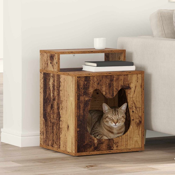 Casa pentru pisici Lemn vechi 42,5 x 40 x 53,5 cm Lemn compozit - WALTI WALTI