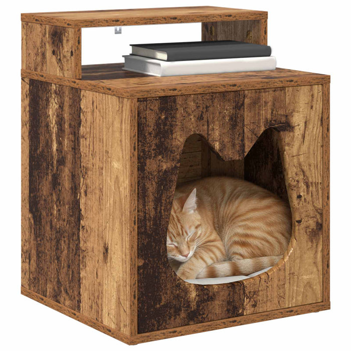 Casa pentru pisici Lemn vechi 42,5 x 40 x 53,5 cm Lemn compozit - WALTI WALTI