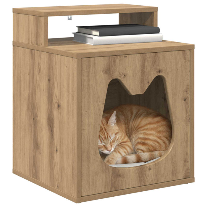 Casa pentru pisici Stejar artizanal 42,5 x 40 x 53,5 cm WALTI