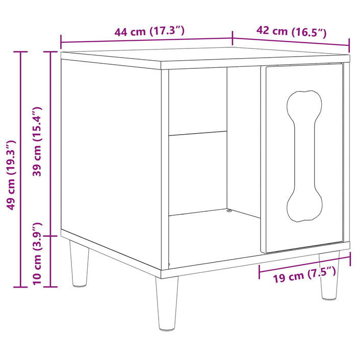 Casă pentru câini Gri Sonoma 44 x 42 x 49 cm Lemn compozit - WALTI WALTI