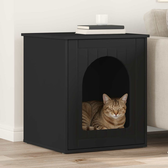 Casa pentru pisici Negru 53 x 52 x 62 cm Lemn compozit - WALTI WALTI