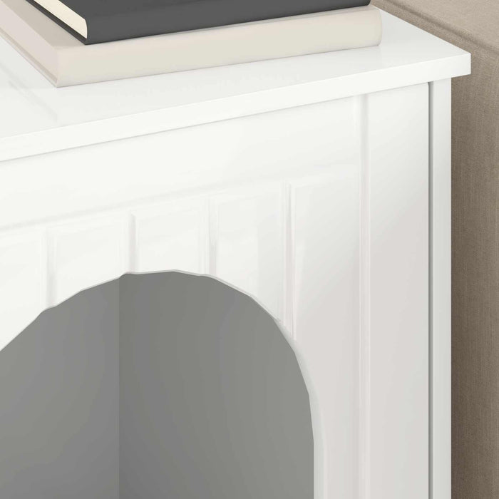 Casa pentru pisici Alb Lucios 53 x 52 x 62 cm Lemn compozit - WALTI WALTI