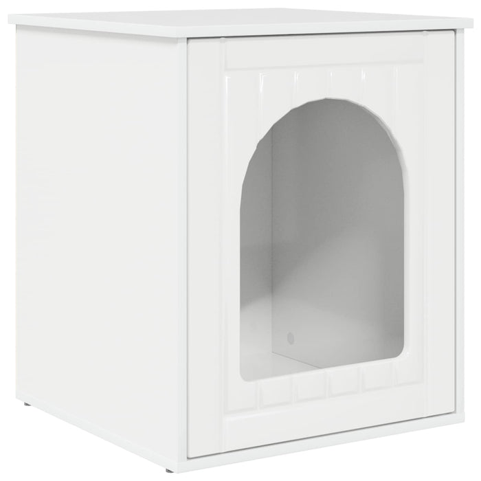 Casa pentru pisici Alb Lucios 53 x 52 x 62 cm Lemn compozit - WALTI WALTI
