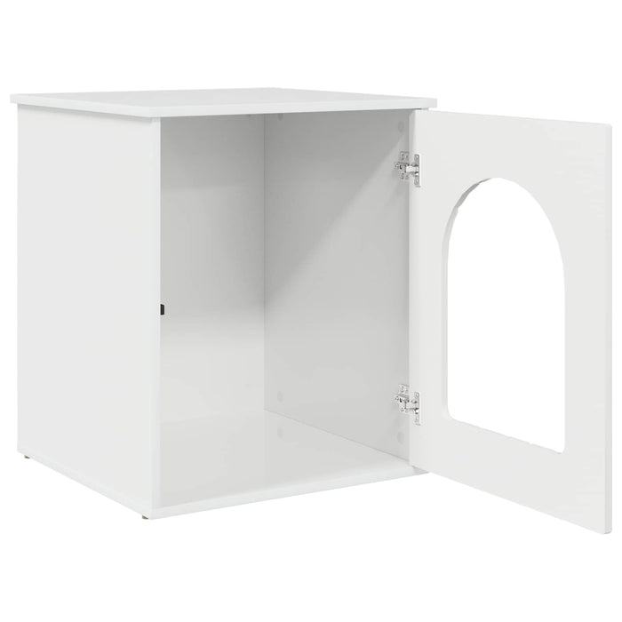 Casa pentru pisici Alb Lucios 53 x 52 x 62 cm Lemn compozit - WALTI WALTI