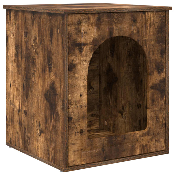 Casa pentru pisici Stejar fumuriu 53 x 52 x 62 cm Lemn compozit - WALTI WALTI
